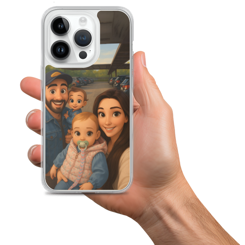 Hand mit Cartoon Handyhülle