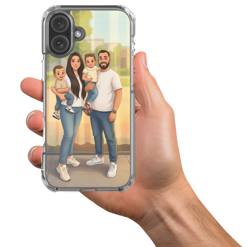 Hand mit Cartoon Handyhülle